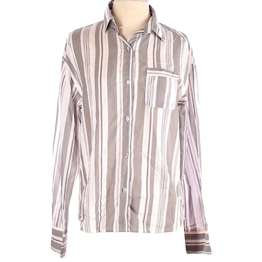 🌺 Stars Above Stripe Button Down Soft Stripe Shirt Size S NWT